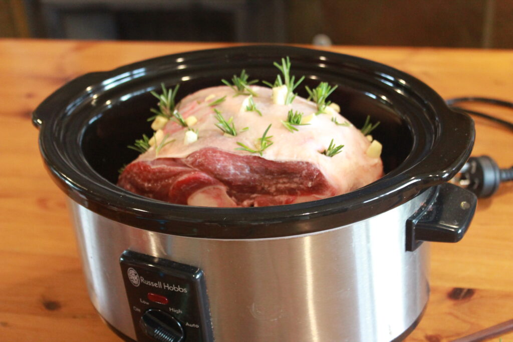 Lamb with rosemary in a slow cooker
