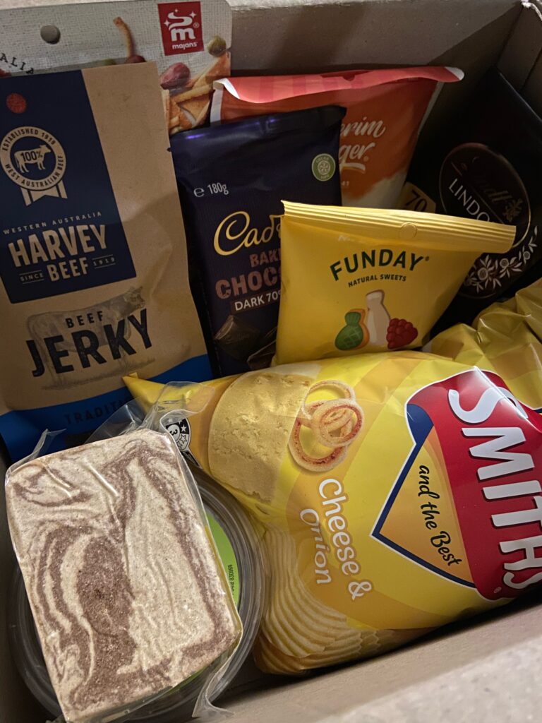 Snack foods in a box